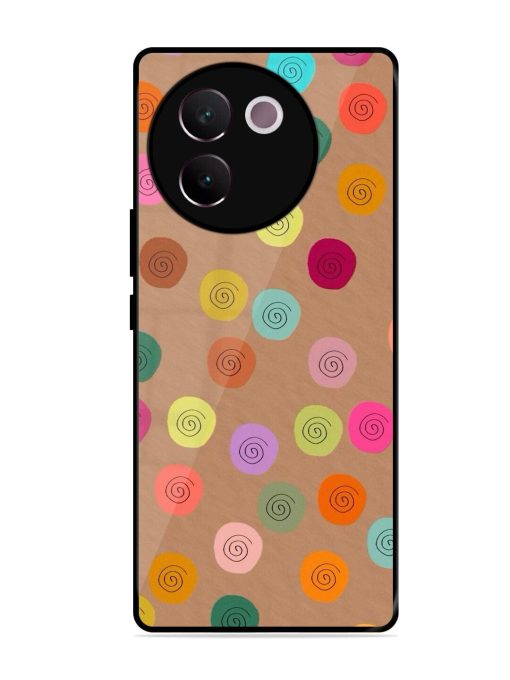 Swirly Dots On Kraft Glossy Soft Edge Case for Vivo V30E (5G) Chachhi