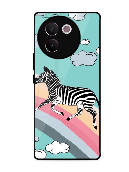 Zebra On A Rainbow Glossy Soft Edge Case for Vivo V30E (5G) Chachhi