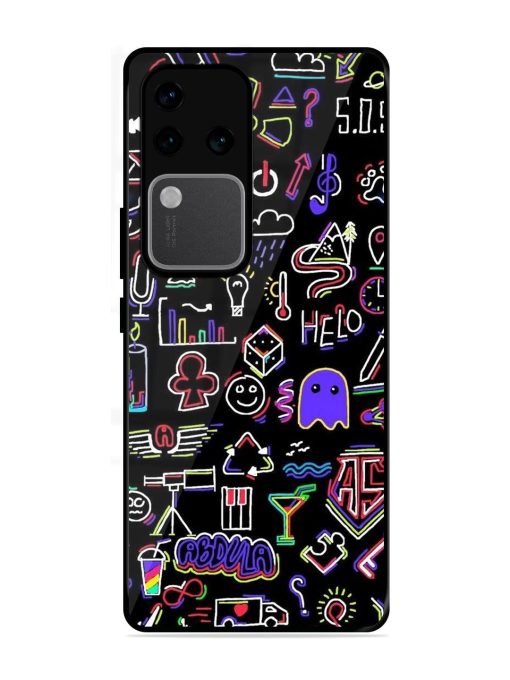 Neon Doodle Glossy Soft Edge Case for Vivo V30 Pro (5G) Chachhi