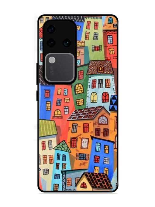 Rainbow House Glossy Soft Edge Case for Vivo V30 Pro (5G) Chachhi