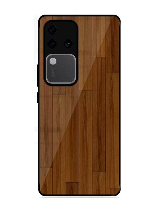 Warm Woodgrain Glossy Soft Edge Case for Vivo V30 Pro (5G) Chachhi