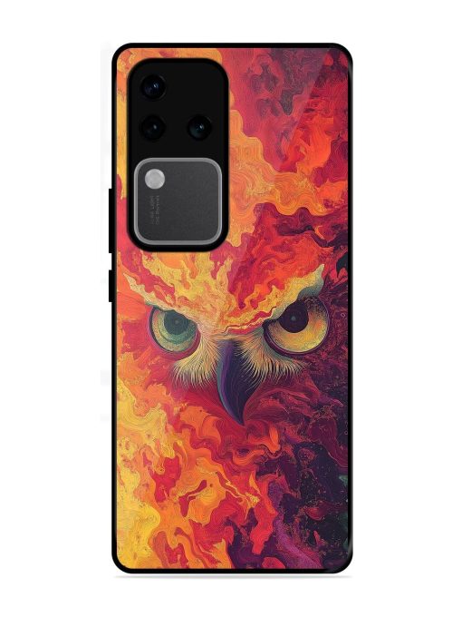 Fiery Owl Glossy Soft Edge Case for Vivo V30 Pro (5G) Chachhi