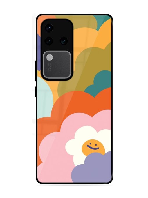 Happy Flower Power Glossy Soft Edge Case for Vivo V30 Pro (5G) Chachhi