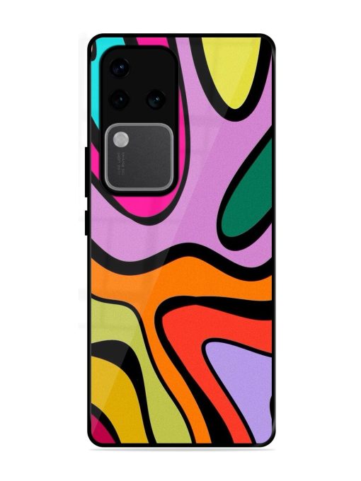 Groovy Swirls Glossy Soft Edge Case for Vivo V30 Pro (5G) Chachhi