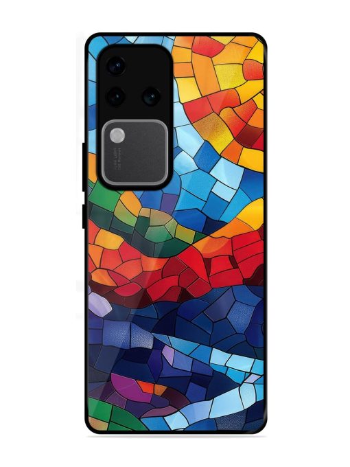 Mosaic Sunset Glossy Soft Edge Case for Vivo V30 Pro (5G) Chachhi