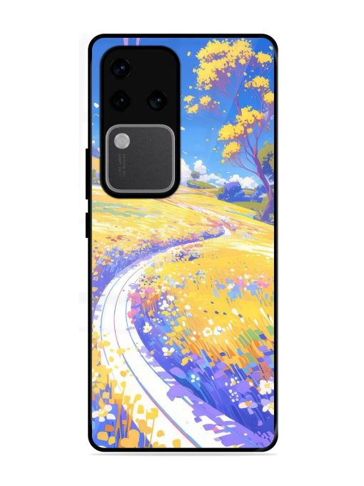 Vibrant Spring Meadow Glossy Soft Edge Case for Vivo V30 Pro (5G) Chachhi