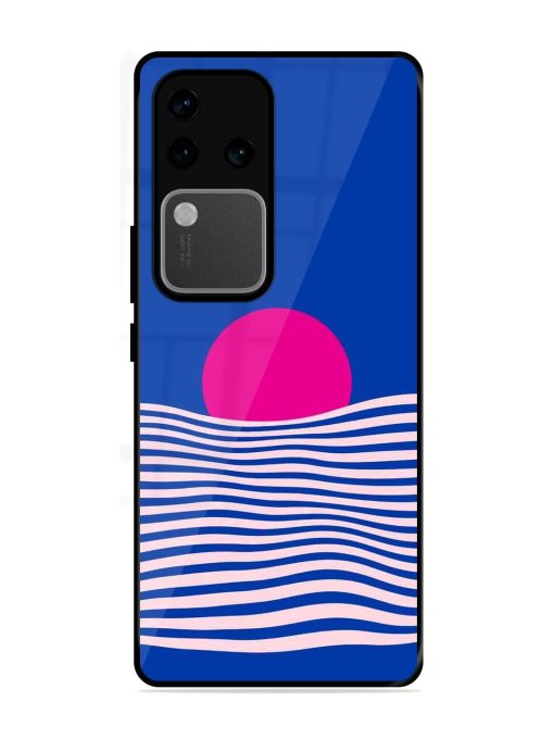 Pink Sunset Over Blue Waves Glossy Soft Edge Case for Vivo V30 Pro (5G) Chachhi