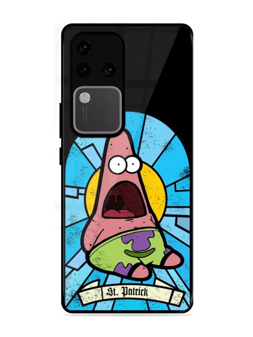 St. Patrick'S Day Stained Glass Patrick Star Glossy Soft Edge Case for Vivo V30 Pro (5G)