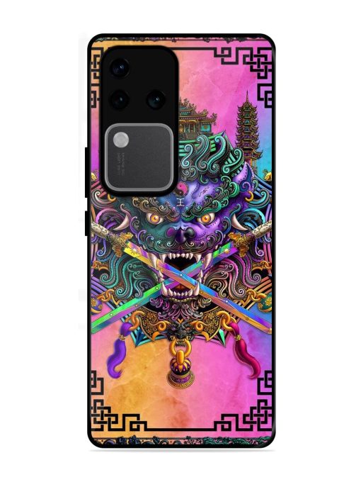 Psychedelic Fu Dog Tapestry Glossy Soft Edge Case for Vivo V30 Pro (5G) Chachhi