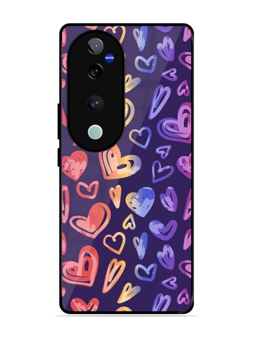 Rainbow Hearts Glossy Soft Edge Case for Vivo V40 (5G)