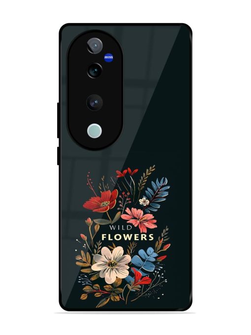 Dark Floral Glossy Soft Edge Case for Vivo V40 Pro (5G) Chachhi