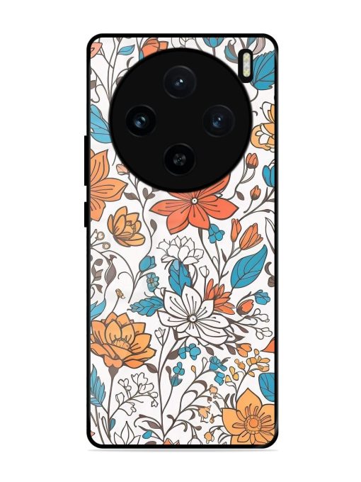 Floral Symphony Glossy Soft Edge Case for Vivo X100 (5G) Chachhi