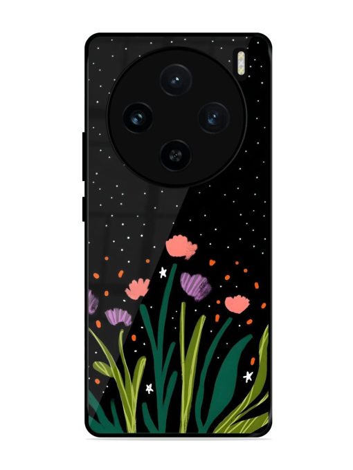 Midnight Bloom Glossy Soft Edge Case for Vivo X100 (5G) Chachhi