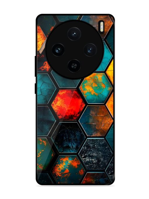 Hexagon Hive Glossy Soft Edge Case for Vivo X100 (5G) Chachhi