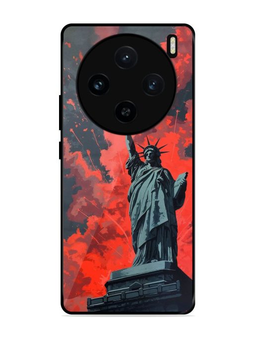 Lady Liberty'S Firework Finale Glossy Soft Edge Case for Vivo X100 (5G) Chachhi