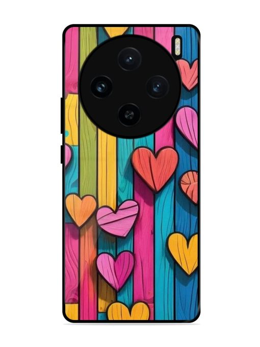 Rainbow Of Hearts Glossy Soft Edge Case for Vivo X100 (5G) Chachhi