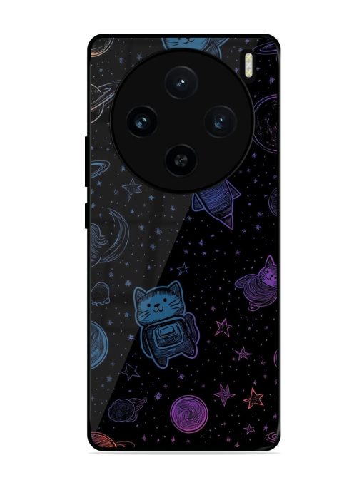 Cosmic Cat Chaos Glossy Soft Edge Case for Vivo X100 (5G) Chachhi