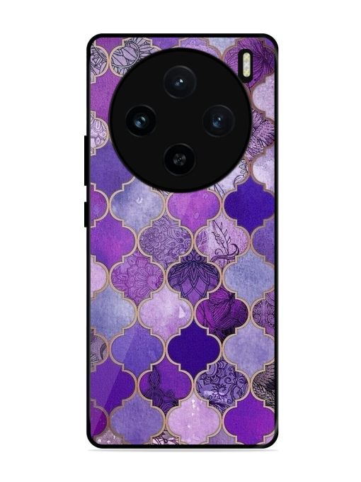 Purple Mosaic Magic Glossy Soft Edge Case for Vivo X100 (5G) Chachhi