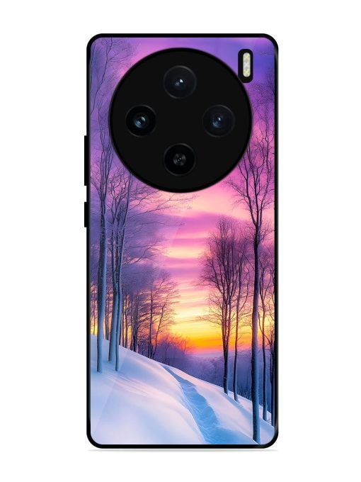 Winter'S Purple Haze Glossy Soft Edge Case for Vivo X100 (5G) Chachhi