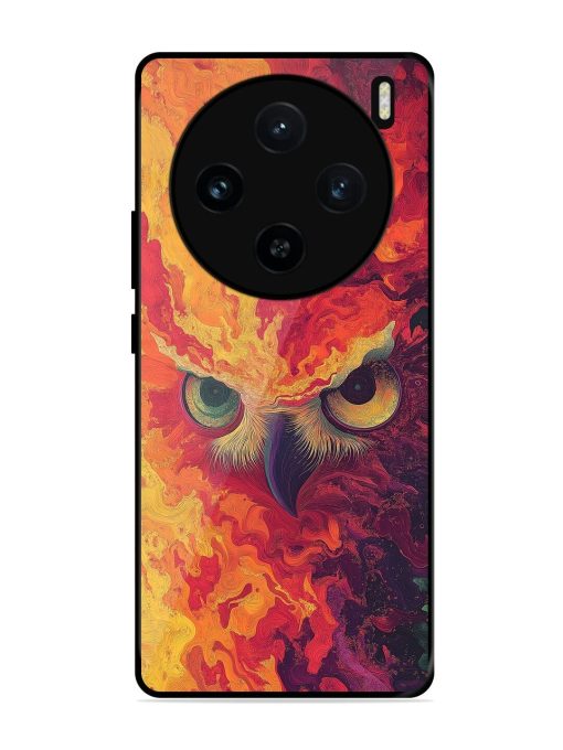 Fiery Owl Glossy Soft Edge Case for Vivo X100 (5G) Chachhi