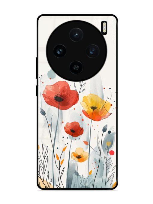 Poppy Fields Glossy Soft Edge Case for Vivo X100 (5G)