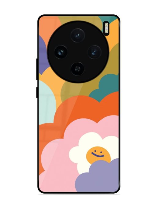 Happy Flower Power Glossy Soft Edge Case for Vivo X100 (5G) Chachhi