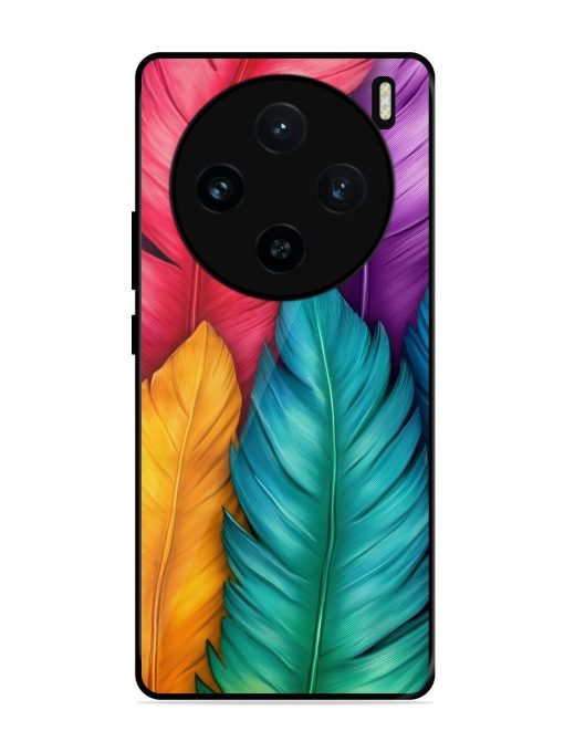 Rainbow Feathers Glossy Soft Edge Case for Vivo X100 (5G)