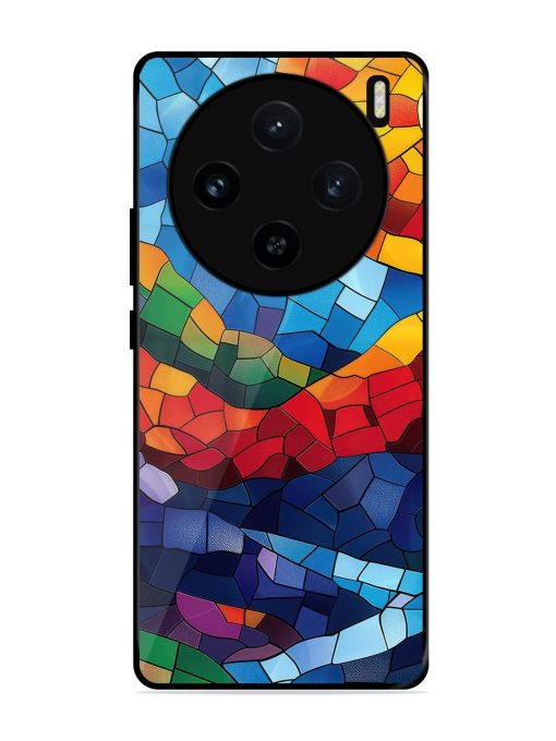 Mosaic Sunset Glossy Soft Edge Case for Vivo X100 (5G) Chachhi