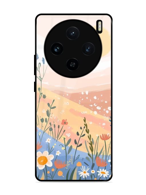 Golden Hour Blooms Glossy Soft Edge Case for Vivo X100 (5G) Chachhi