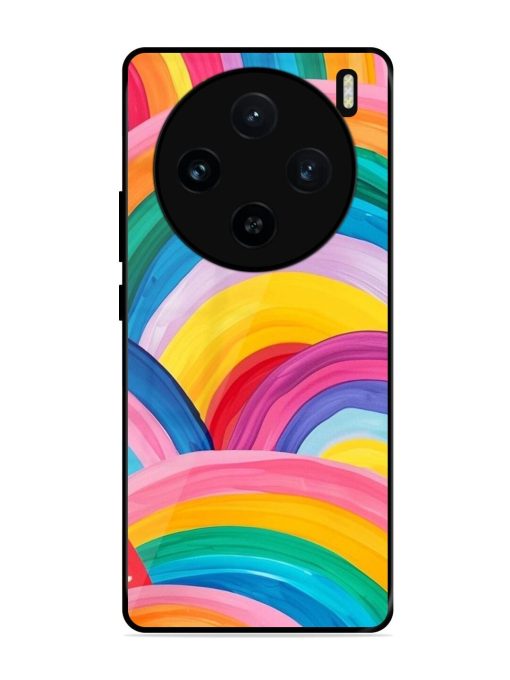 Rainbow Cascade Glossy Soft Edge Case for Vivo X100 (5G) Chachhi