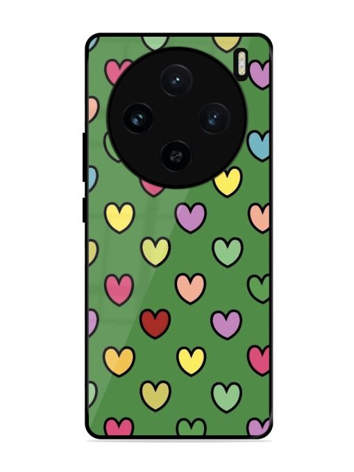 Rainbow Heart Parade Glossy Soft Edge Case for Vivo X100 (5G) Chachhi