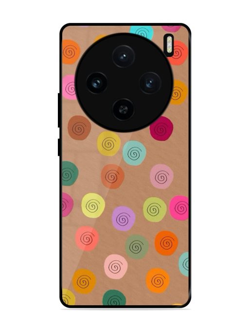 Swirly Dots On Kraft Glossy Soft Edge Case for Vivo X100 (5G) Chachhi