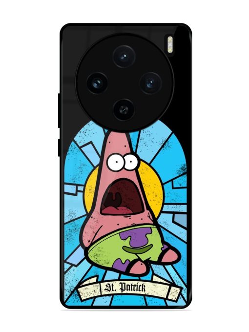 St. Patrick'S Day Stained Glass Patrick Star Glossy Soft Edge Case for Vivo X100 (5G)