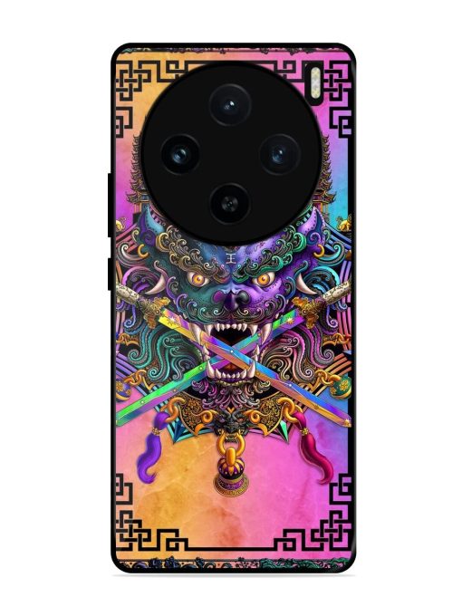 Psychedelic Fu Dog Tapestry Glossy Soft Edge Case for Vivo X100 (5G) Chachhi