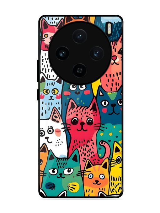 Feline Frenzy Glossy Soft Edge Case for Vivo X100 (5G) Chachhi