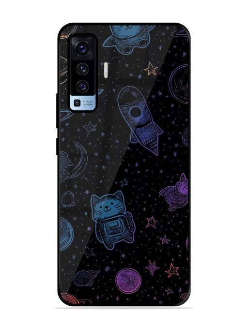 Cosmic Cat Chaos Glossy Soft Edge Case for Vivo X50 Chachhi