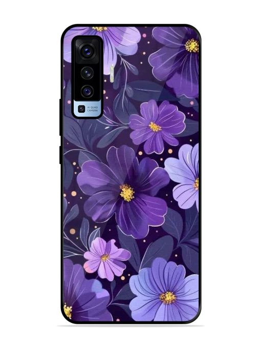 Purple Paradise Glossy Soft Edge Case for Vivo X50 Chachhi