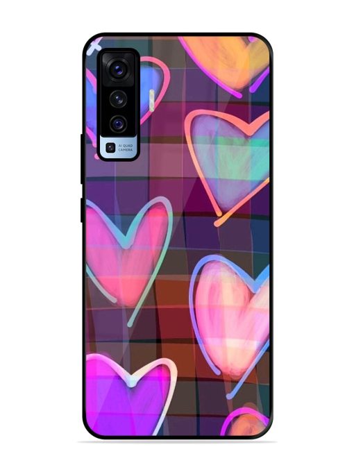 Neon Hearts Glossy Soft Edge Case for Vivo X50 Chachhi