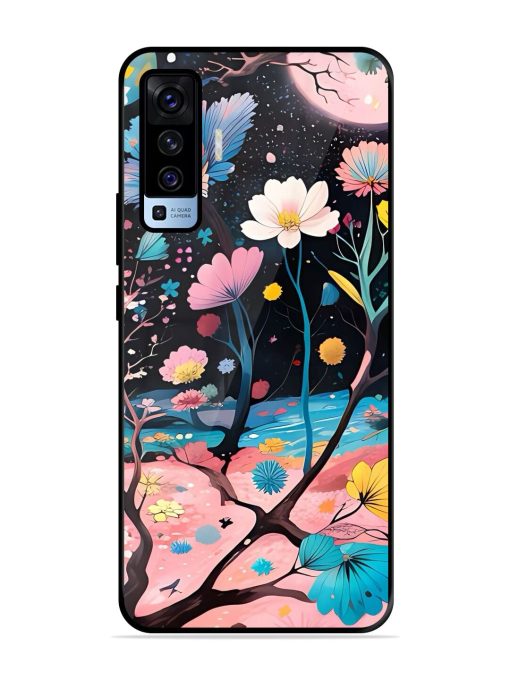 Cosmic Bloom Glossy Soft Edge Case for Vivo X50 Chachhi