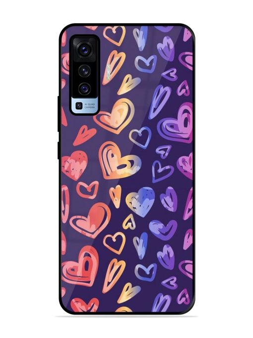 Rainbow Hearts Glossy Soft Edge Case for Vivo X50 Chachhi