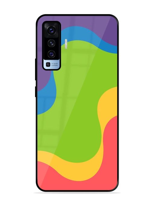 Wavy Rainbow Wonderland Glossy Soft Edge Case for Vivo X50 Chachhi