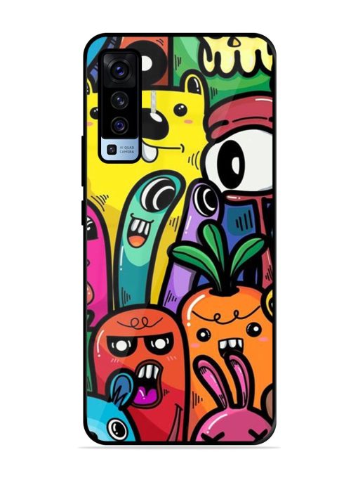 Whimsical Doodle Chaos Glossy Soft Edge Case for Vivo X50 Chachhi