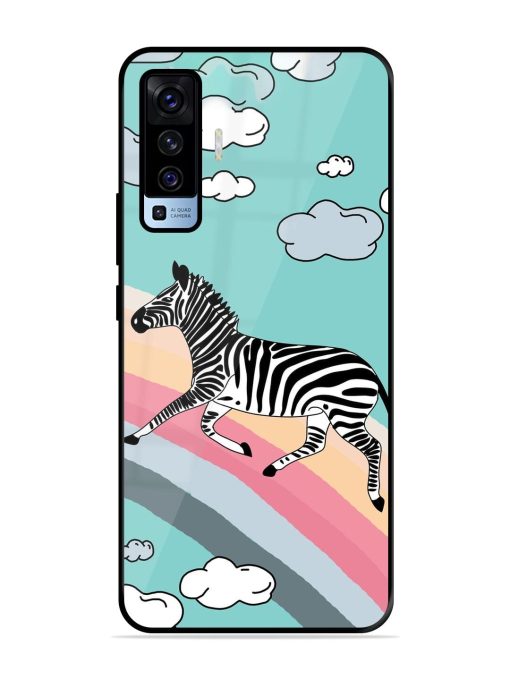 Zebra On A Rainbow Glossy Soft Edge Case for Vivo X50 Chachhi