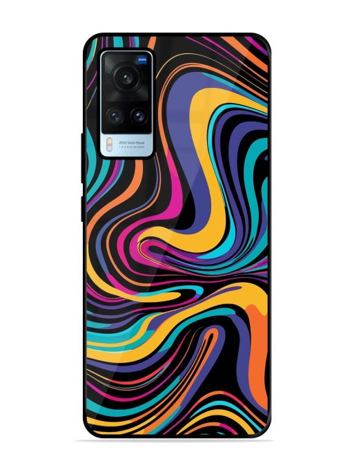 Psychedelic Swirl Glossy Soft Edge Case for Vivo X60 Chachhi