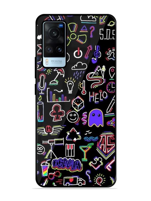 Neon Doodle Glossy Soft Edge Case for Vivo X60 Chachhi