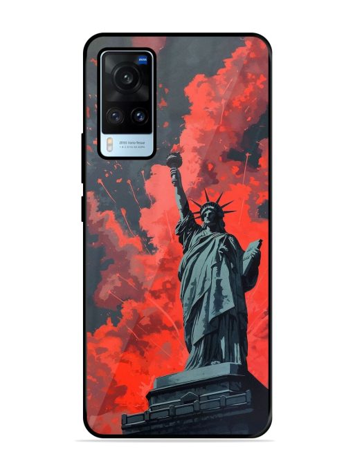 Lady Liberty'S Firework Finale Glossy Soft Edge Case for Vivo X60 Chachhi