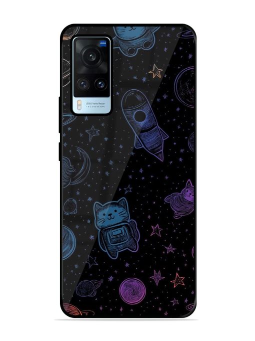 Cosmic Cat Chaos Glossy Soft Edge Case for Vivo X60 Chachhi