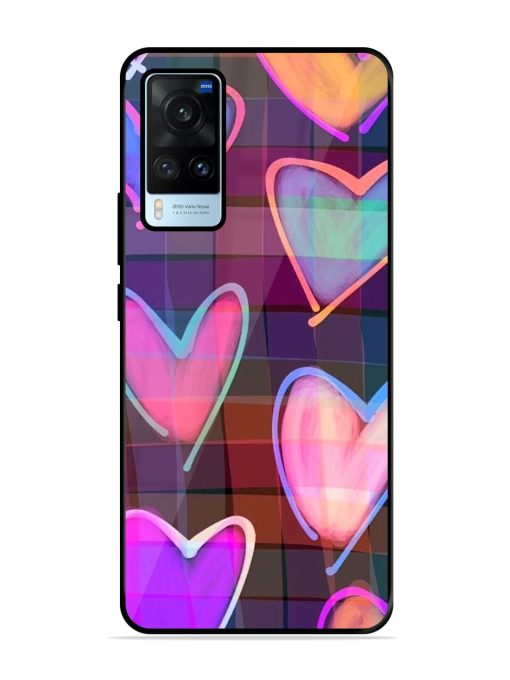 Neon Hearts Glossy Soft Edge Case for Vivo X60 Chachhi