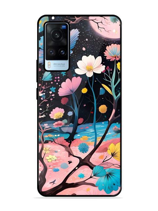 Cosmic Bloom Glossy Soft Edge Case for Vivo X60 Chachhi