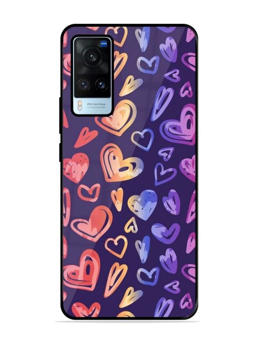 Rainbow Hearts Glossy Soft Edge Case for Vivo X60 Chachhi